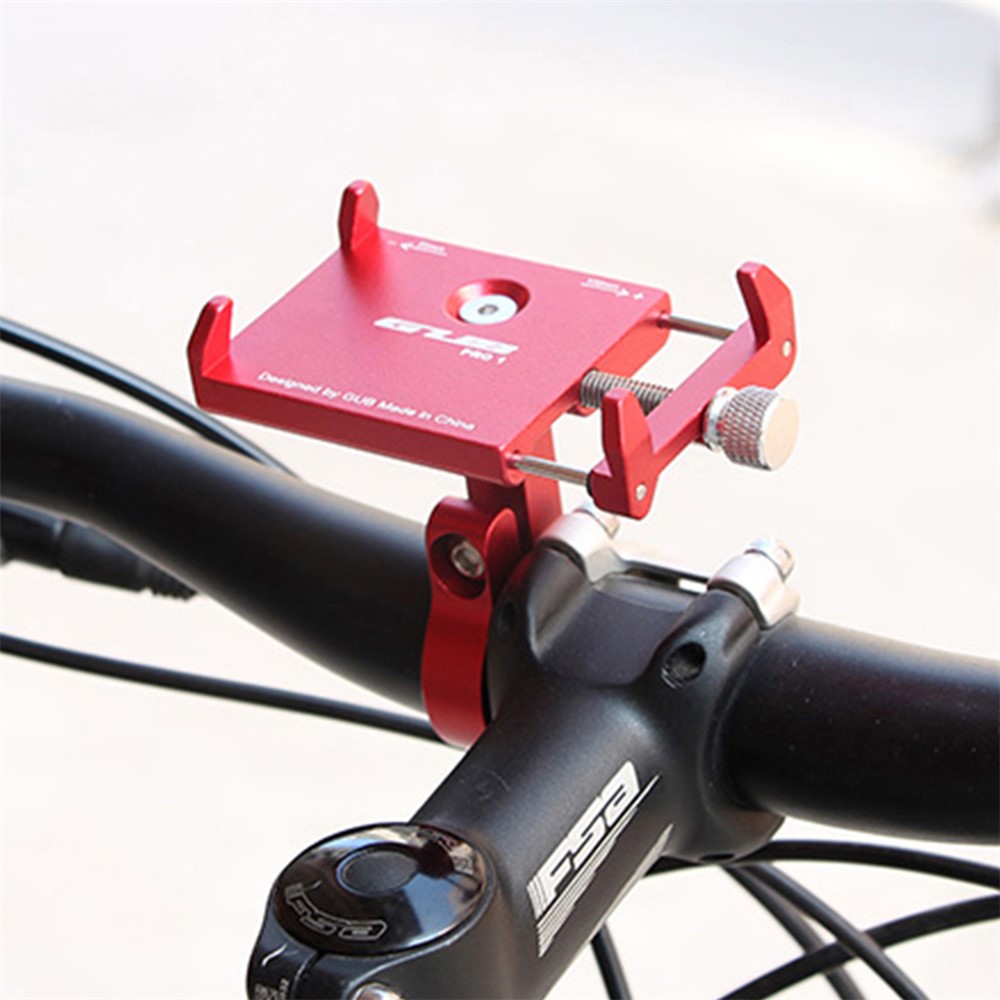 AT759 GUB PRO1 Handyhalter Aluminiumlegierung Fahrrad Fahrradlenker Halter Montieren, Klemme Größe: 50-100mm - Rot-2
