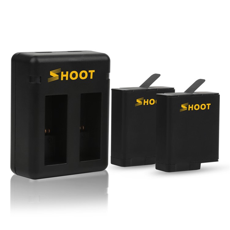 SHOOT XTGP374 2-Pack Rechargeable Batteries + 2-Port USB Charger for GoPro Hero 5/6-3