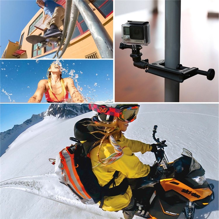 PULUZ PU145 Adaptador De Montagem De Tripé De Liga De Alumínio CNC Para Gopro - Preto-6
