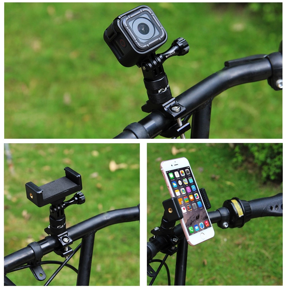 PULUZ 360 Degree Rotation Bike Aluminum Handlebar Adapter Mount with Screw for GoPro 5 Camera - Black-10