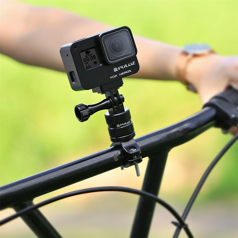 PULUZ 360 Degree Rotation Bike Aluminum Handlebar Adapter Mount with Screw for GoPro 5 Camera - Black-8