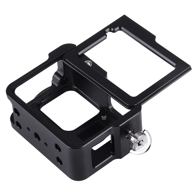 PULUZ PU182 Housing Shell CNC Aluminum Alloy Protective Cage with Insurance Frame UV Lens for GoPro HERO5 - Black-4