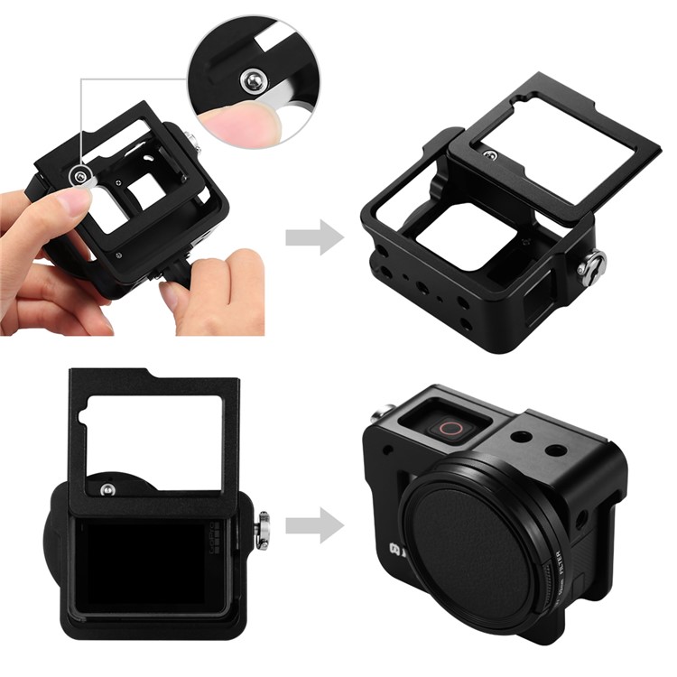 PULUZ PU182 Housing Shell CNC Aluminum Alloy Protective Cage with Insurance Frame UV Lens for GoPro HERO5 - Black-8