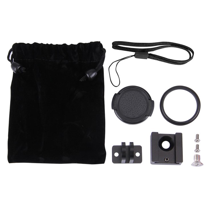 PULUZ PU140 Carcaça Shell Liga De Alumínio Câmera De Proteção Gaiola Com Frame UV Lens Filter Cap Para Gopro HERO4 - Preto-10