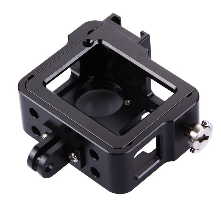 PULUZ PU140 Carcaça Shell Liga De Alumínio Câmera De Proteção Gaiola Com Frame UV Lens Filter Cap Para Gopro HERO4 - Preto-6