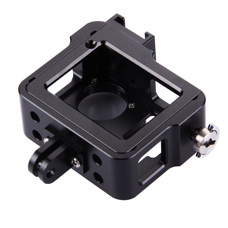 PULUZ PU140 Housing Shell Aluminum Alloy Camera Protective Cage with Frame UV Filter Lens Cap for Gopro HERO4 - Black-6