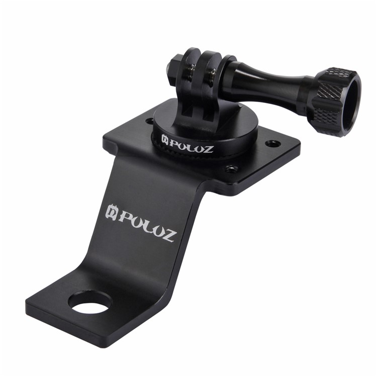 PULUZ PU114 Aluminum Alloy Motorcycle Fixed Holder Mount with Tripod Adapter and Screw for Sports Camera Accessories - Black-2