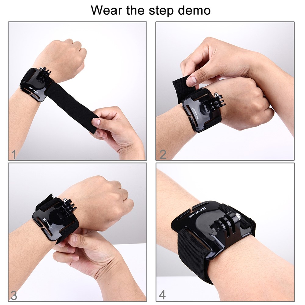 PULUZ PU93 Adjustable Wrist Strap Mount for GoPro HERO5/4/3+/3/2/1 - Black-9