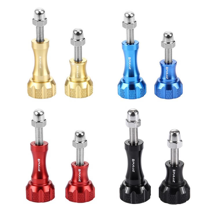 PULUZ CNC Aluminum Thumb Knob Stainless Bolt Nut Screw Set Long + Short for GoPro Hero3+/3 - Black-5