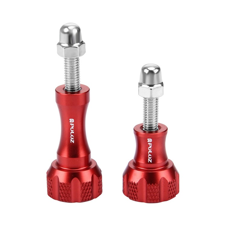 PULUZ CNC Aluminium Rändelknopf Edelstahl Bolzen Mutter Schraubensatz Lang + Kurz Für Gopro Hero3 + / 3 - Rot-2