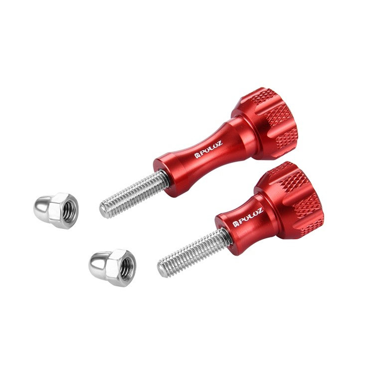 PULUZ CNC Aluminium Rändelknopf Edelstahl Bolzen Mutter Schraubensatz Lang + Kurz Für Gopro Hero3 + / 3 - Rot-3