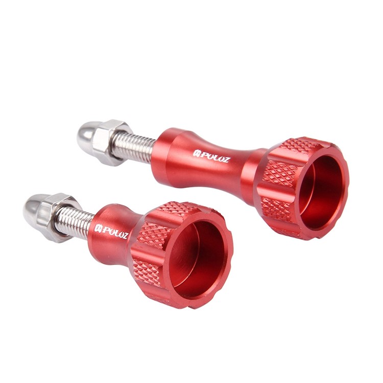 PULUZ CNC Aluminium Rändelknopf Edelstahl Bolzen Mutter Schraubensatz Lang + Kurz Für Gopro Hero3 + / 3 - Rot-4
