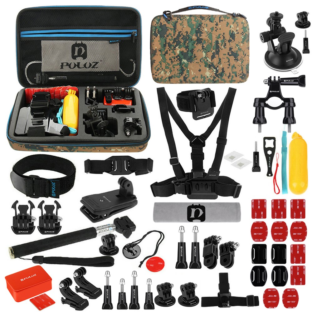 PULUZ PKT27 53 In 1 Set Di Azione Portatile Per Gopro Hero 4/3 + / 3/2/1 Sj4000 / 5000/6000 / Xiaomi Yi-1