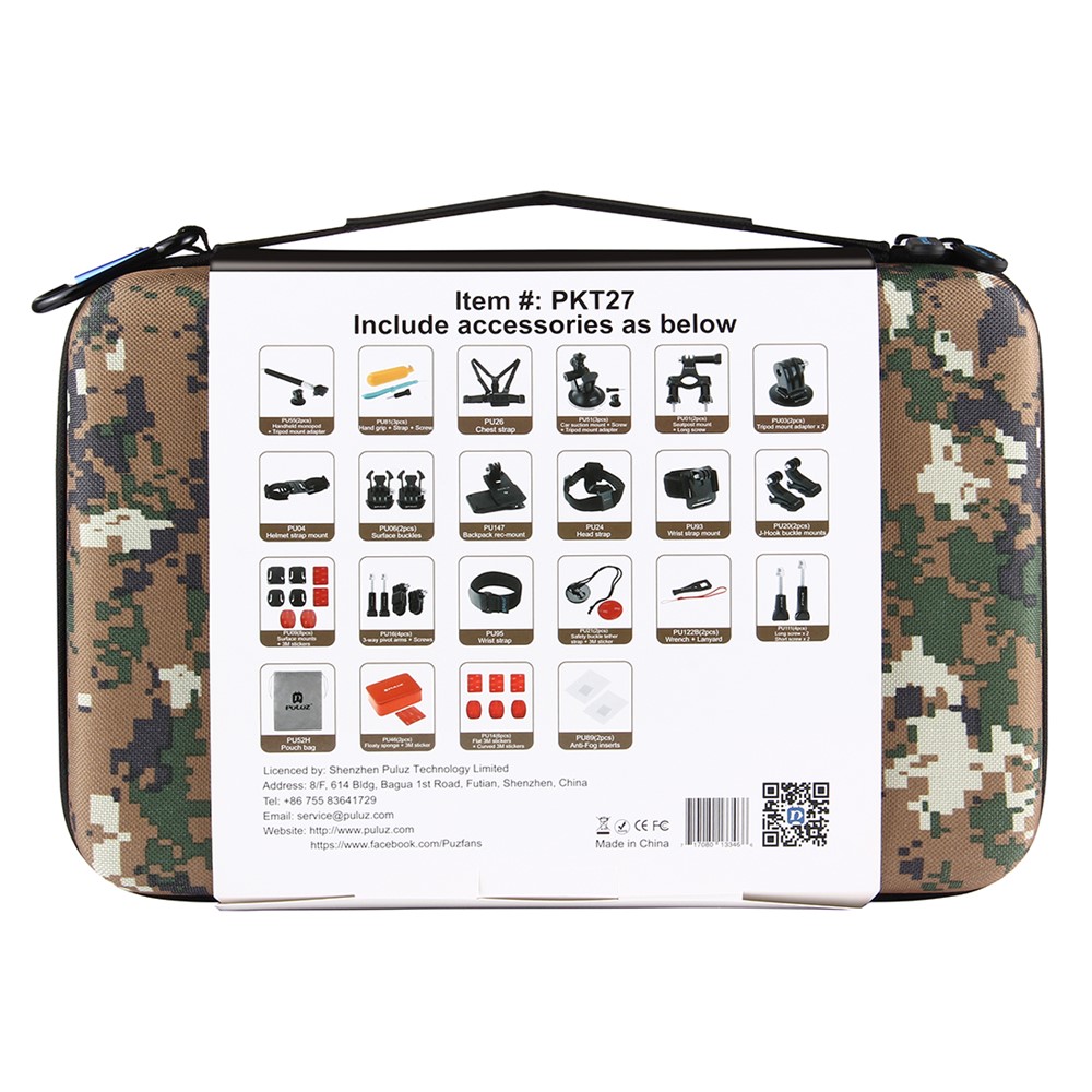 PULUZ PKT27 53 In 1 Set Di Azione Portatile Per Gopro Hero 4/3 + / 3/2/1 Sj4000 / 5000/6000 / Xiaomi Yi-16