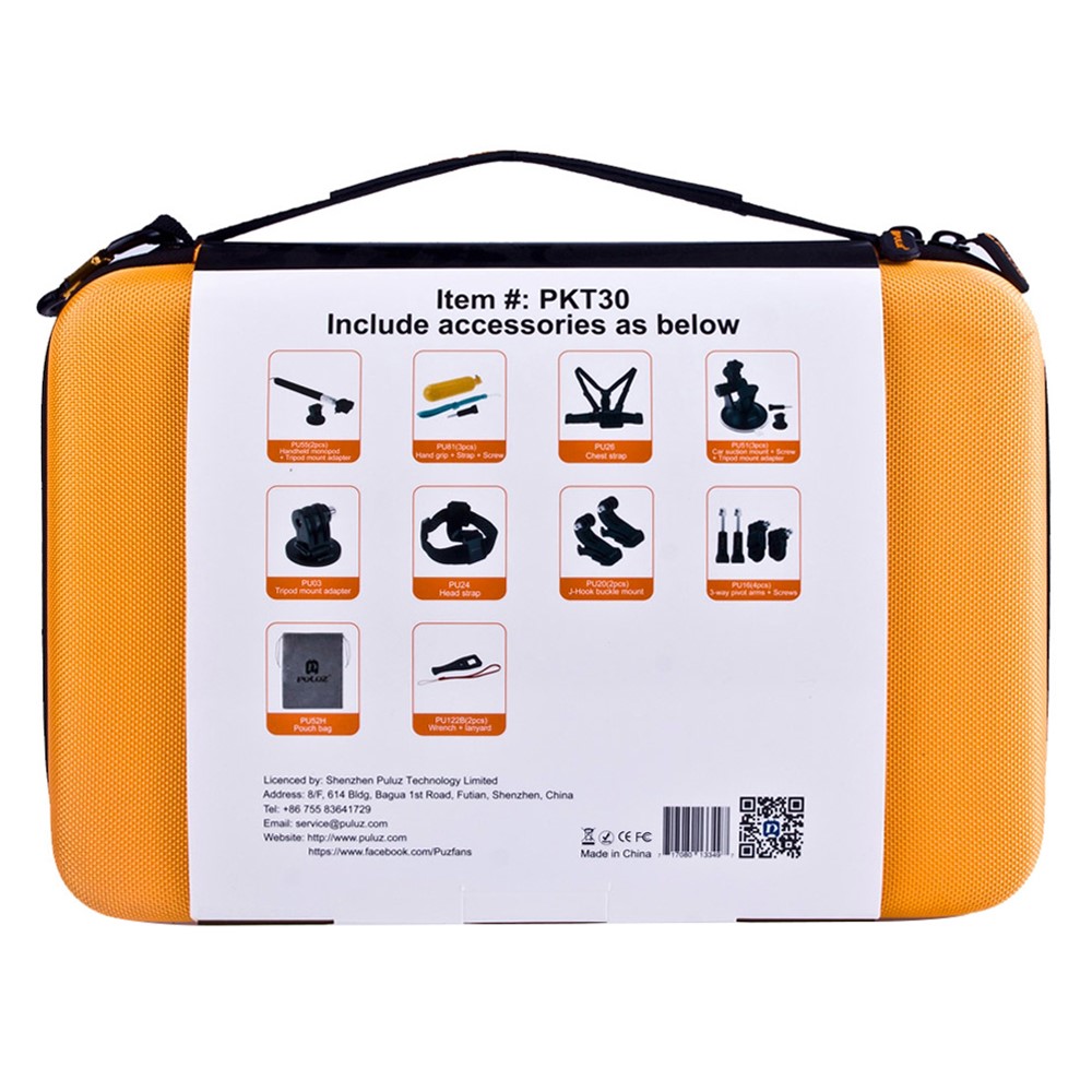 PULUZ PKT30 20 in 1 Camera Accessories Combo Kit for GoPro Hero 4/3+/3/2/1 SJ4000/5000/6000/Xiaomi Yi-11