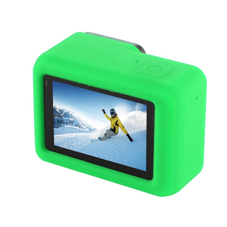 Caso De Quadro De Habitação Protetora De Silicone PULUZ PU189 E Tampa De Lente Para Herói Gopro 5/6/7 - Verde-4