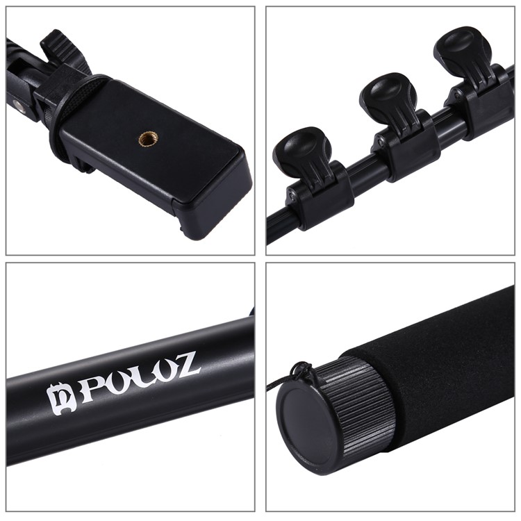 PULUZ PU54B Extendable Adjustable Handheld Selfie Stick Monopod for GoPro Hero 7/6/5/5 Session/4Session/4/3+/3/2/1, DJI Osmo Action Camera-7