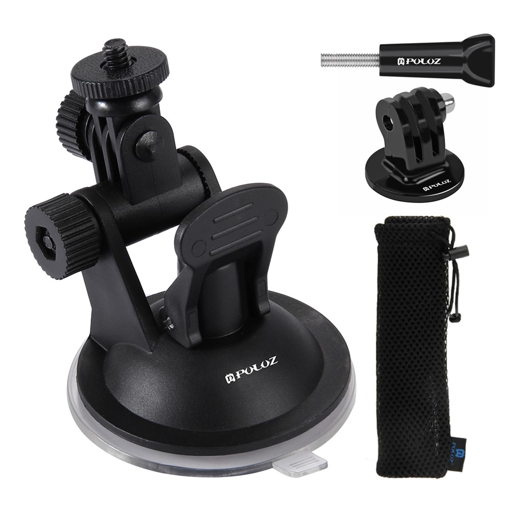 PULUZ PU51 Car Suction Cup Mount with Screw Tripod Mount Adapter Storage Bag for GoPro Hero 7/6/5, DJI OSMO Action Camera-2