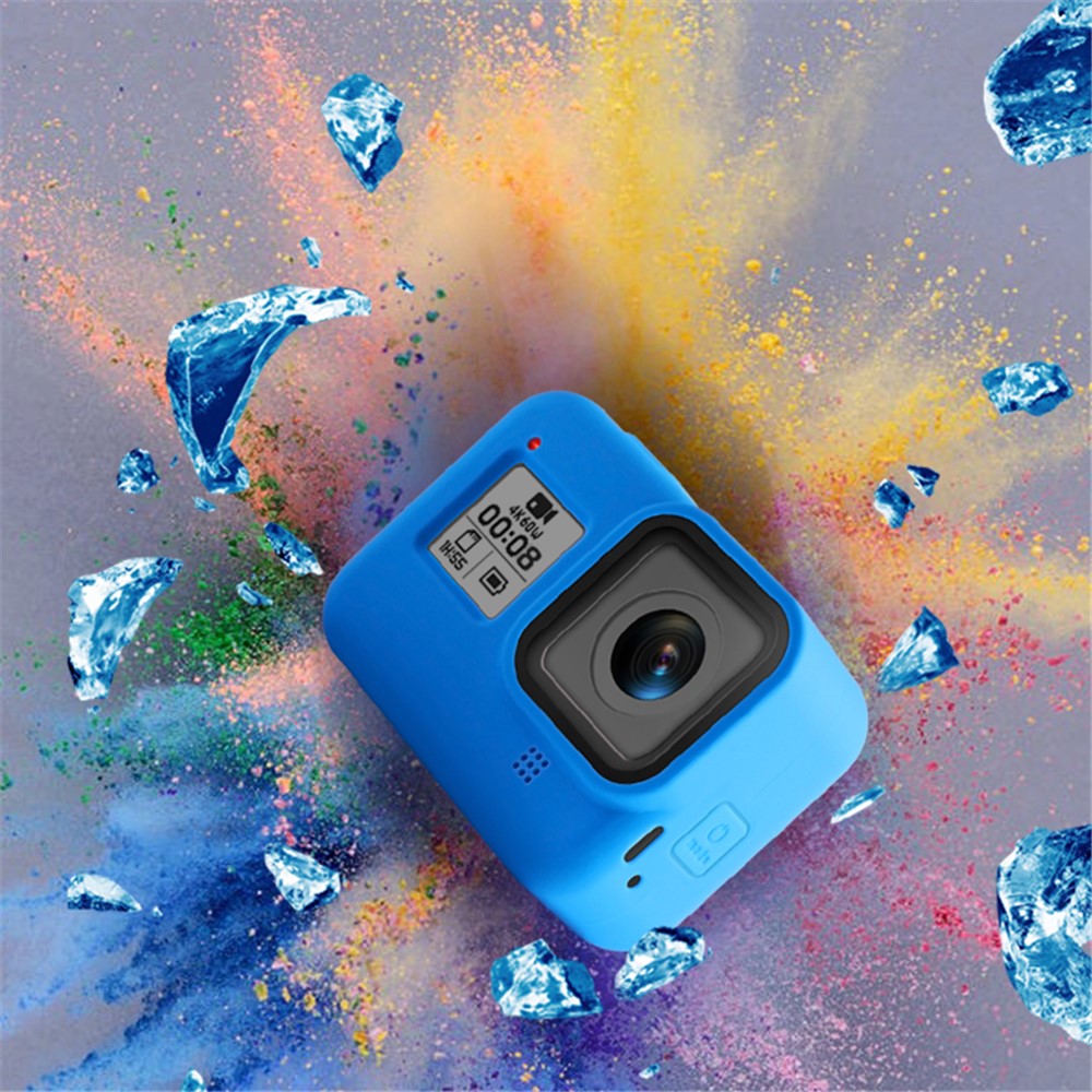 Caso De La Protección De Silicona Suave Para GoPro Héroe 8 - Azul-5
