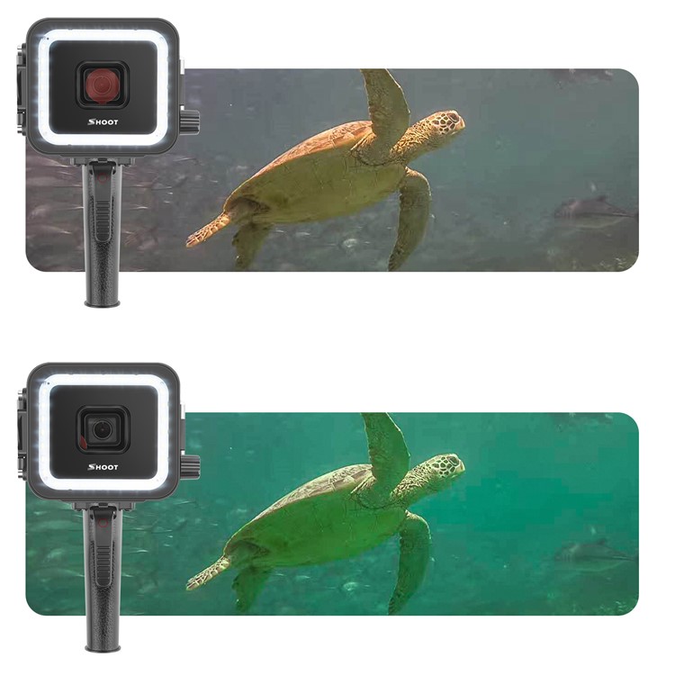 Diving Underwater Light 35M Waterproof Case LED Flashlight with Red Filter and Shutter Trigger for Gopro Hero 5/6/7-14