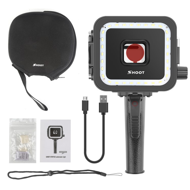 Diving Underwater Light 35M Waterproof Case LED Flashlight with Red Filter and Shutter Trigger for Gopro Hero 5/6/7-19