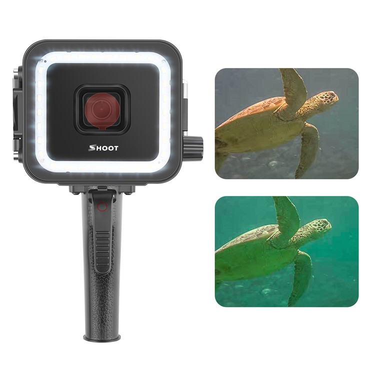 Diving Underwater Light 35M Waterproof Case LED Flashlight with Red Filter and Shutter Trigger for Gopro Hero 5/6/7-3