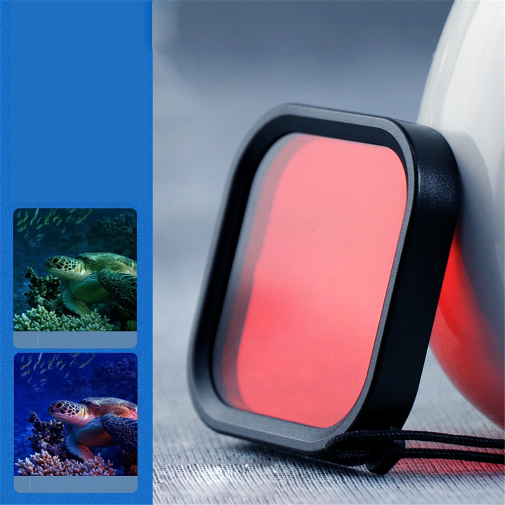 For Gopro 8 Waterproof Case+Red Purple Pink Filter-12