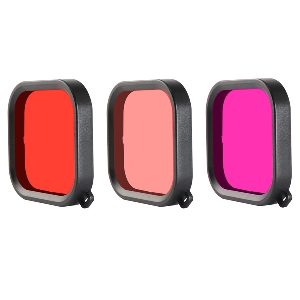 Para GoPro 8 Funda Impermeable + Filtro Rosa Púrpura Rojo