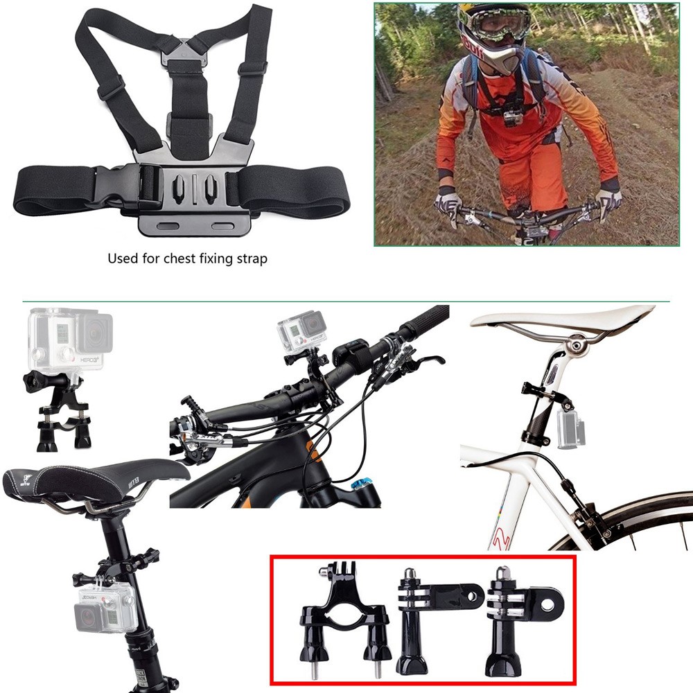 7 in 1 Accessories Kit with Chest Belt, Headstrap, Suction Cup Mount for GoPro Hero 4/3+/3/2/1 SJ4000/5000/6000/Xiaomi Yi-2