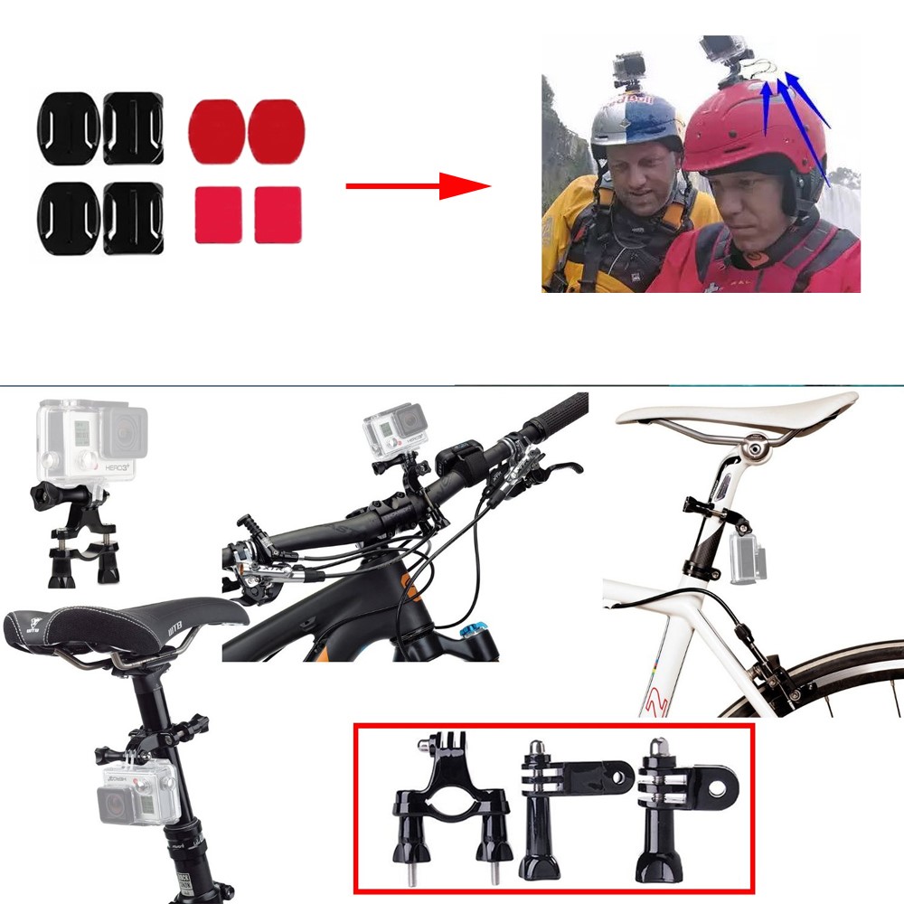 EN262 10 in 1 Kit de accesorios para GoPro Hero 4/3+/3/2/1 Incluye soporte para manillar y soporte para casco-2