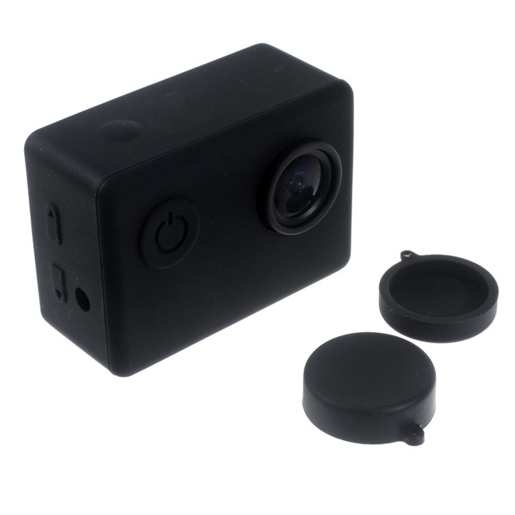 Capa de proteção de silicone para gel de banho SJCAM SJ4000 / Câmera Sport SJ5000 com tampa da lente - negro-1