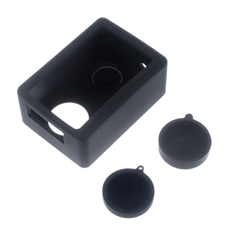Capa de proteção de silicone para gel de banho SJCAM SJ4000 / Câmera Sport SJ5000 com tampa da lente - negro-2