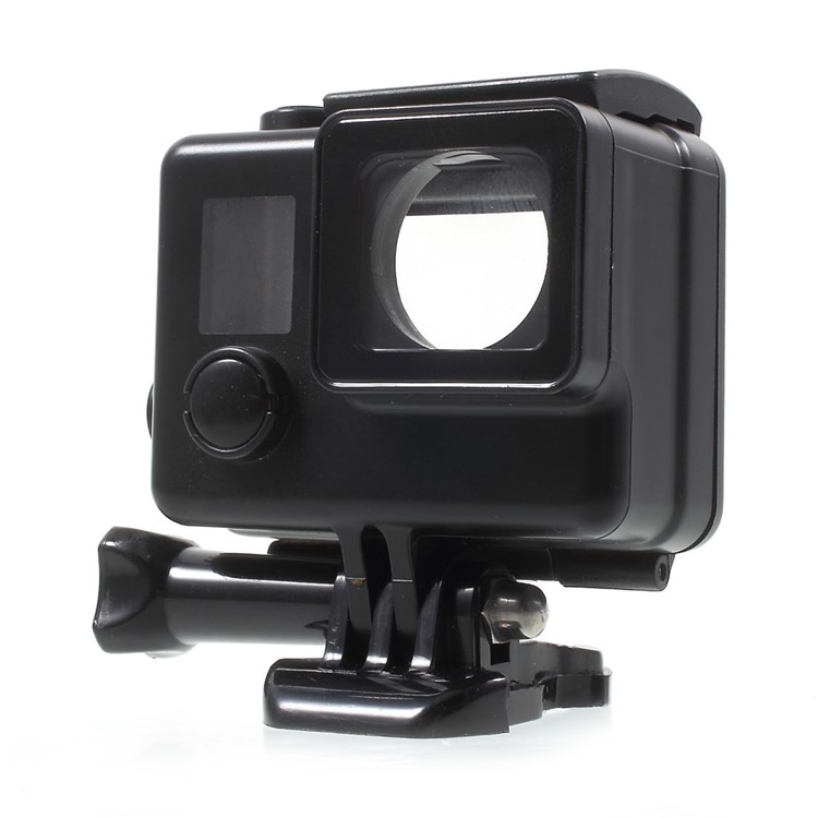 Touchable Screen Waterproof Housing Case for GoPro Hero4 Silver Edition - Black-1