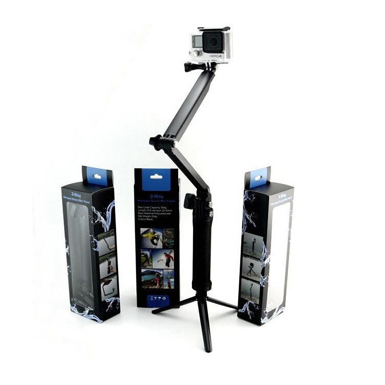 Multi-function 3-way Adjustable Monopod Tripod Stand Mount for GoPro Hero5/4/3+/Xiaoyi 4K-13