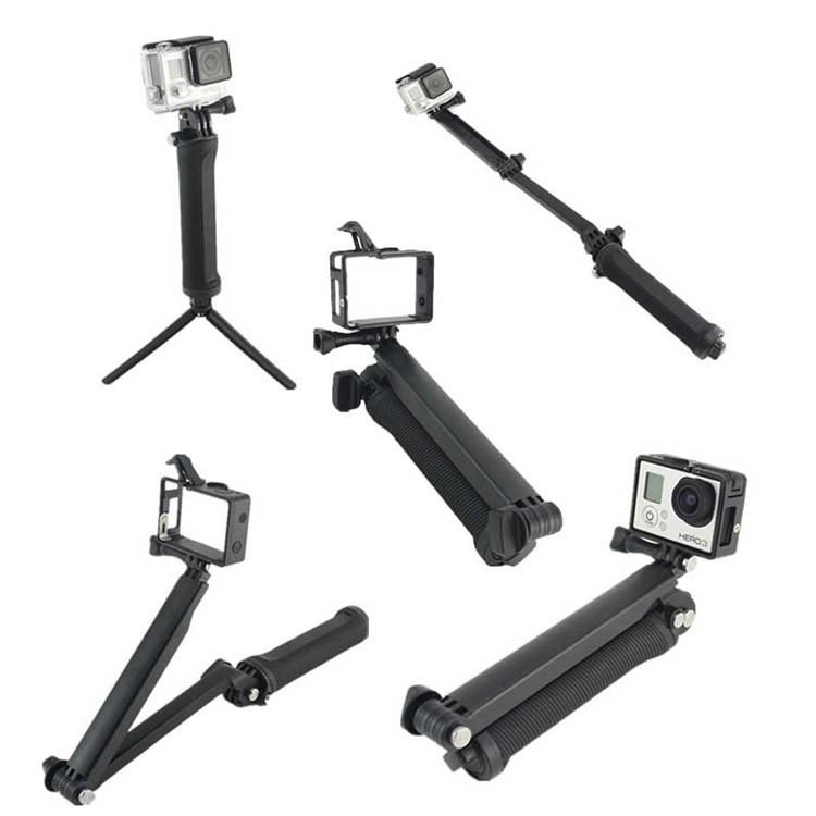 Multi-function 3-way Adjustable Monopod Tripod Stand Mount for GoPro Hero5/4/3+/Xiaoyi 4K-2