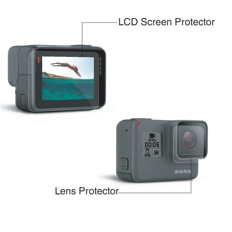 Clear LCD Screen Protector + Lens Guard Film for GoPro Hero5 Black-1
