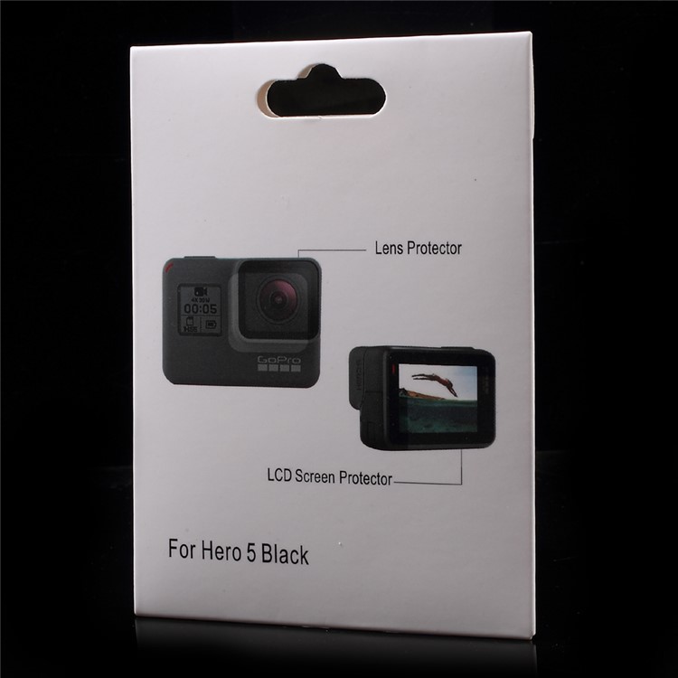 Protetor De Tela LCD Transparente + Filme De Proteção De Lente Para Gopro Hero5 Black (com Pacote)-7