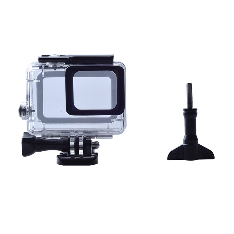 For GoPro Hero 5 Waterproof Housing + Red Filter Lens + Camera Lens Cover + Tempered Glass Screen Film-8