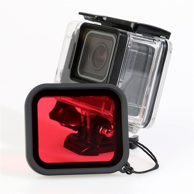 Caso de habitação impermeável + lente filtro vermelho para GoPro Hero 5-1
