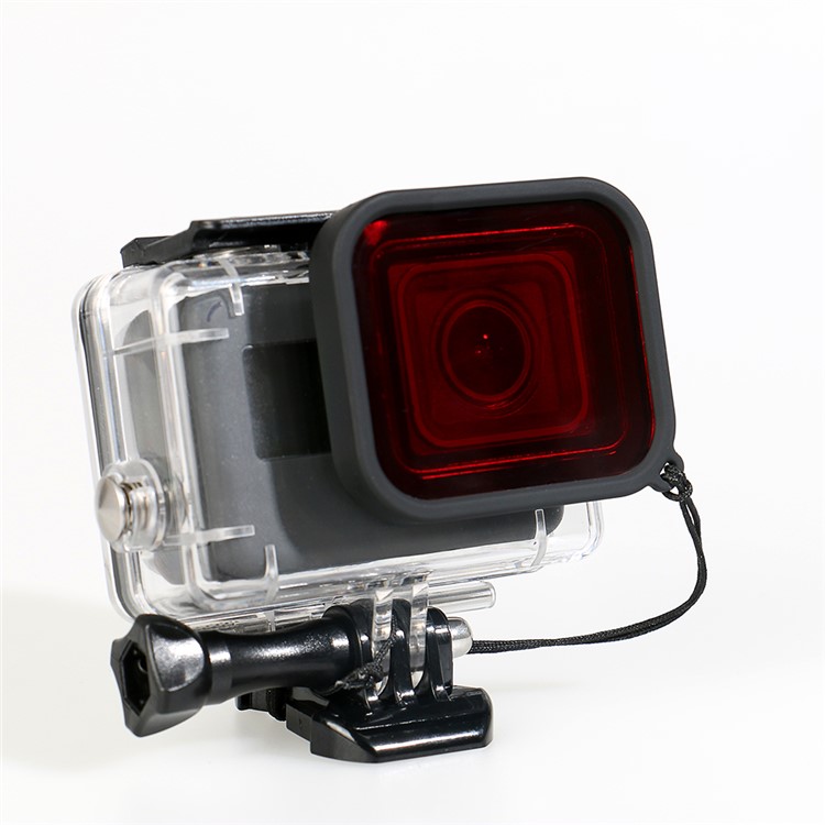 Caso de habitação impermeável + lente filtro vermelho para GoPro Hero 5-3