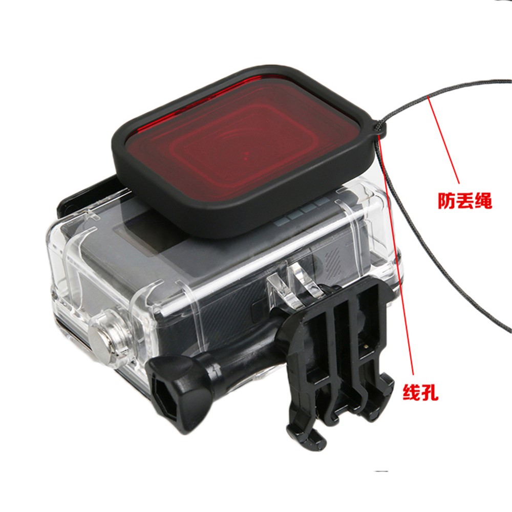 LINGLE AT651 58mm Lente Filtro Vermelho para GoPro Hero 5 Preto Habitação Impermeável-5
