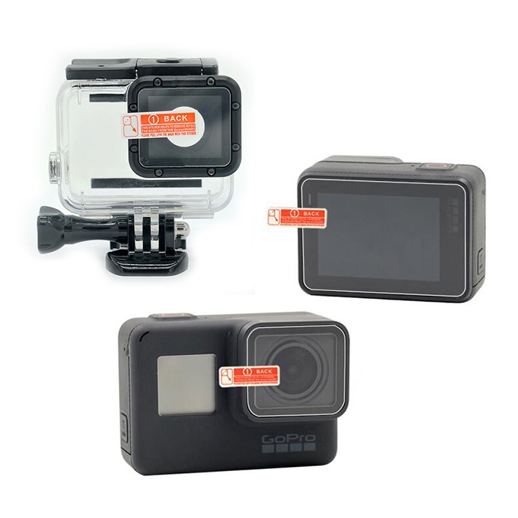 LINGLE Tempered Glass Screen Protector for GoPro Hero 5 Black (Camera Screen and Lens + Waterproof Housing Lens)-1