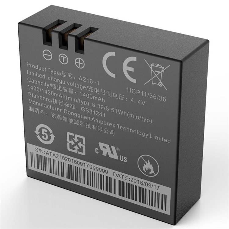 OEM AZ16-1 Rechargeable Li-polymer Spare Battery for Xiaoyi II 4K Action Camera-4