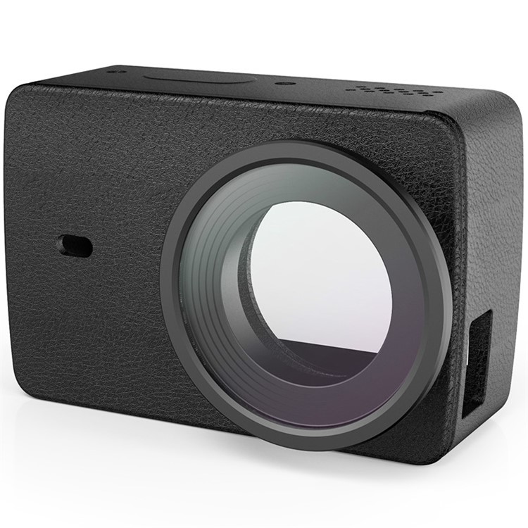 OEM PU Leather Cover Skin with UV Protective Lens for Xiaoyi II 4K Action Camera - Black-1
