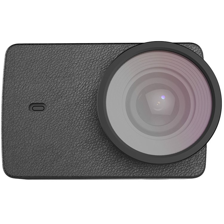 OEM PU Leather Cover Skin with UV Protective Lens for Xiaoyi II 4K Action Camera - Black-2