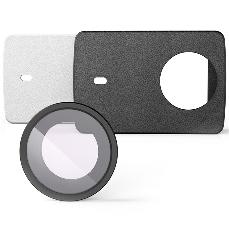 OEM PU Leather Cover Skin with UV Protective Lens for Xiaoyi II 4K Action Camera - Black-5