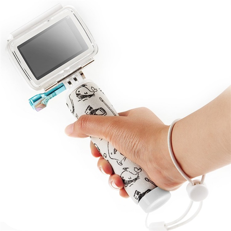 XIAOYI YI Non-slip Cartoon Pattern Floating Handle Bobber Grip for Xiaoyi 4K Action Camera - White-5