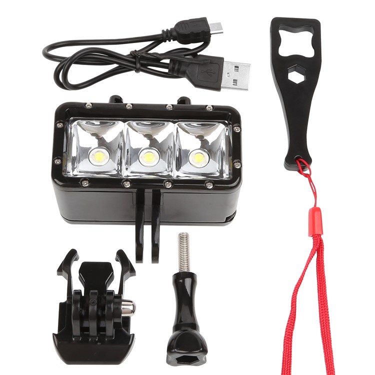 SHOOT Waterproof Diving Light Rechargeable Dimmable LED Lamp Set for GoPro / SJCAM / Xiaoyi etc-2