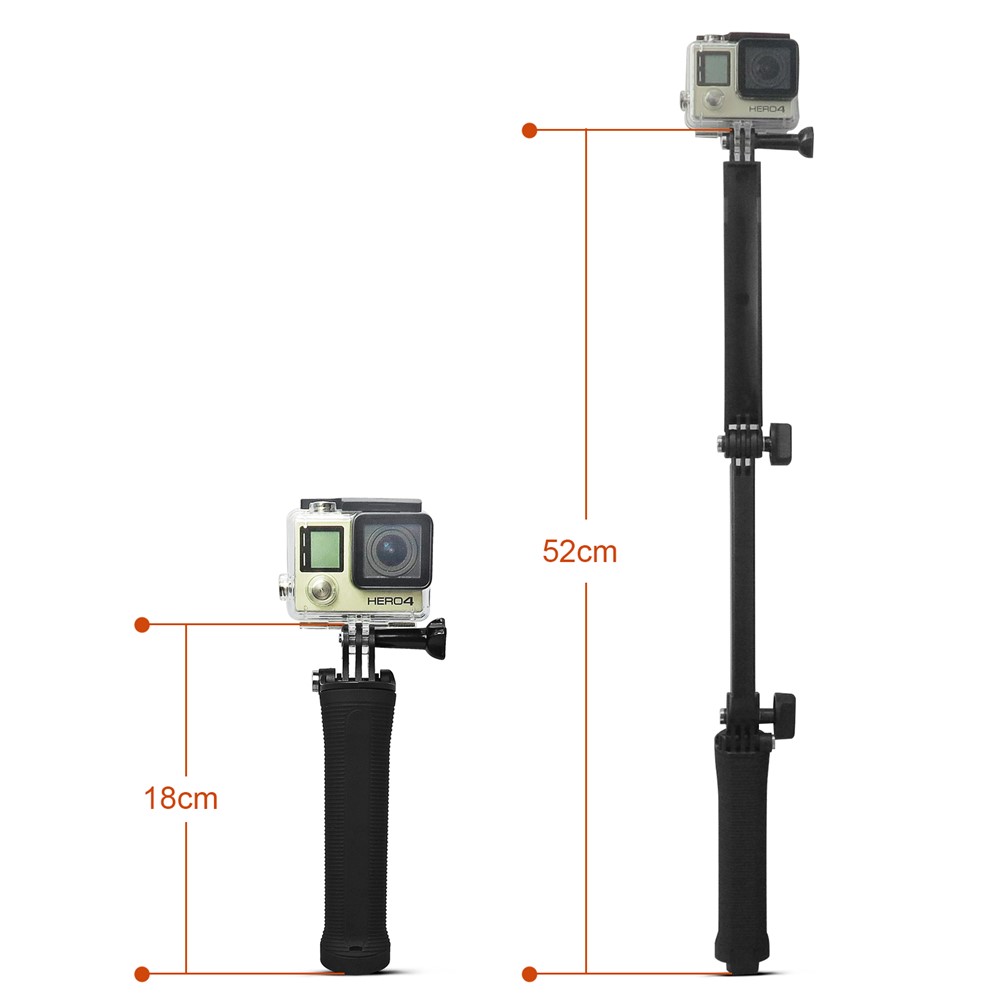 Monte de Trípode de Agarre de Monopod de Selfie Impermeable de 3 Vías Para GoPro / Sjcam / Xiaoyi etc-6