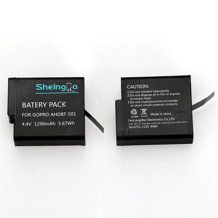AHDBT-501 4.4V 1290mAh 5.67Wh Battery Pack Replacement for GoPro Hero5-3